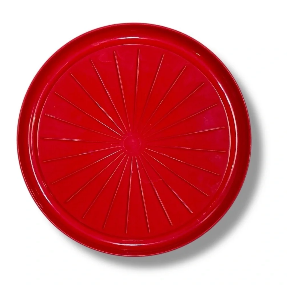 Fridgemate Pizza Reheating Microwave Trays 2 Piece Set Round Red New Merchandise